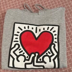 Keith Haring heart hoodie